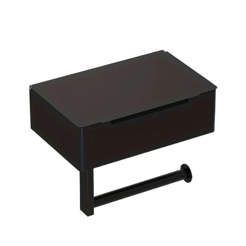 

Stainless Steel Toilet Paper Holder Waterproof Storage Box Toilet Roll Rack with Shelf Strong Load Bearing Rust-proof