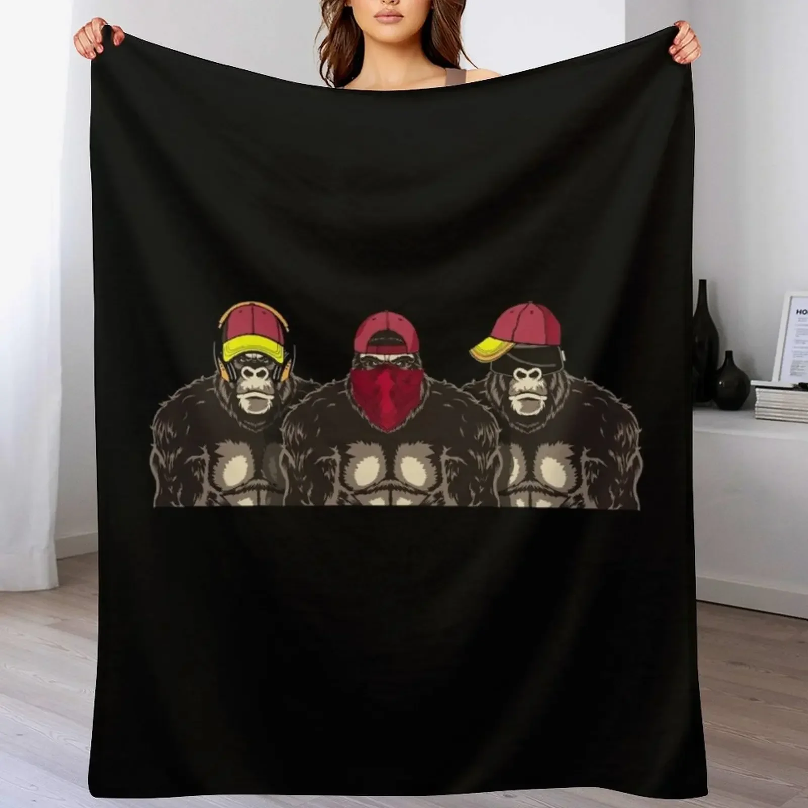 Three wise monkeys hear nothing speak see gamer Throw Blanket Hair Luxury Thicken Baby Blankets