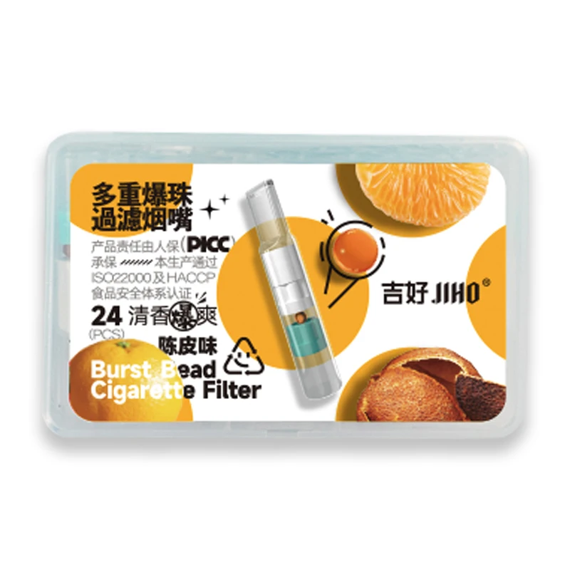 Mellow Tangerine Peel Built-in Crush Burst Bead Filters, Disposable Tips, Compact Portable Smoking Accessories for regular users