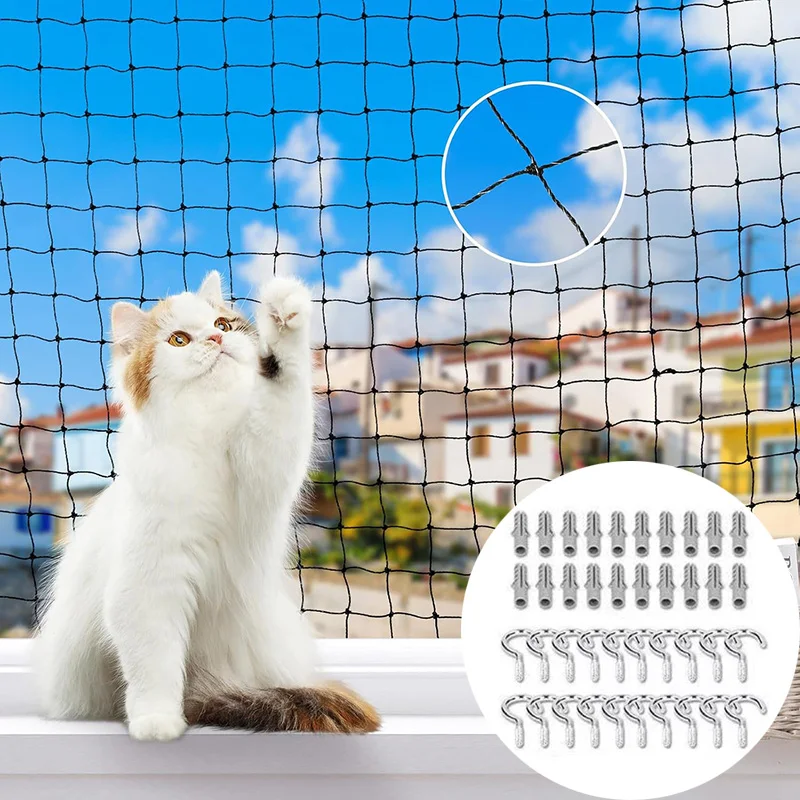 Siatka zabezpieczająca dla kota przed upadkiem, siatka ochronna na balkon, nylonowa siatka na balkon, siatka ochronna.