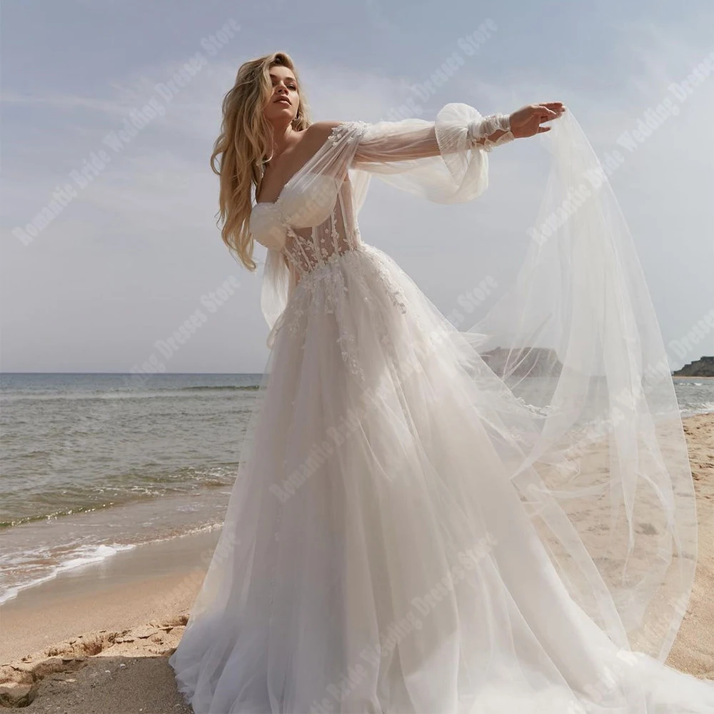 Abiti da sposa con colletto a cuore per le donne nuovo elenco abiti in Tulle lanuginoso Plus Size popolare a-line Princess Vestidos De Noivas