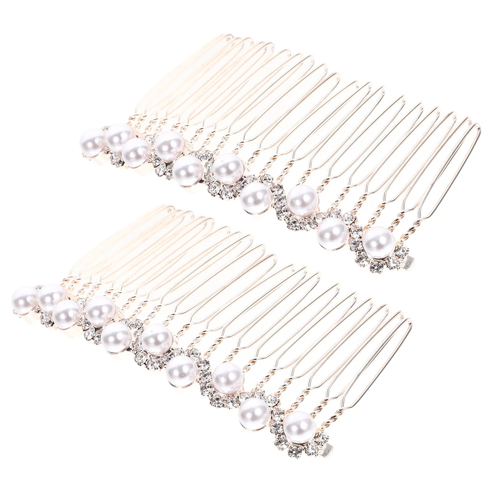 

2Pcs Wedding Hair Comb Rhinestone Pearl Bridal Accessory Head Jewelry Decorative Side Combs Pearl Hair Accessories