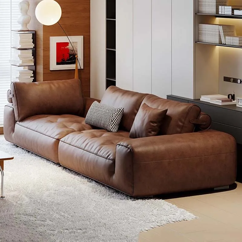 

Leather Living Room Sofa Luxury Sectional Modern Design Sofa Apartment Interior Salon Canape De Luxe Moderne Room Decor