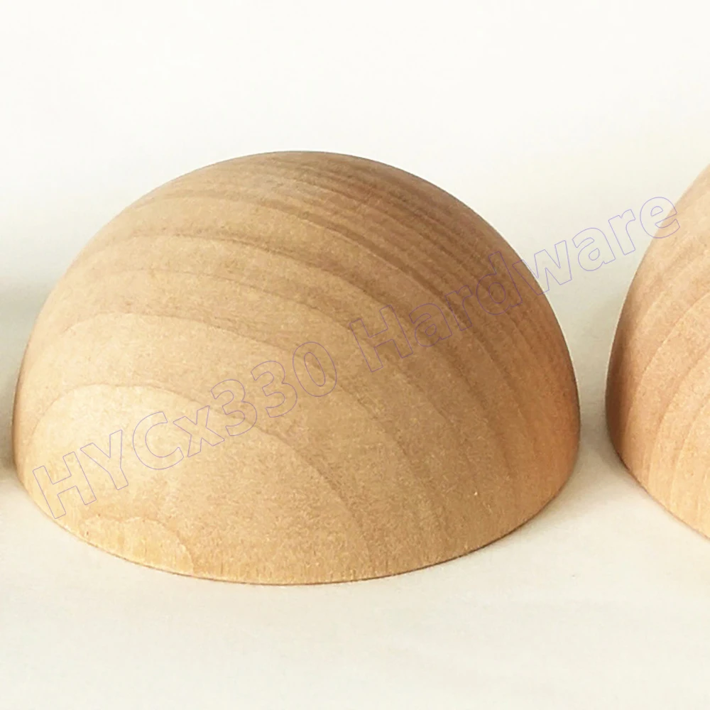 Bolas de madera divididas, media bola de madera sin terminar, cuentas naturales de medio artesanía de 12-90 mm para proyectos de manualidades de