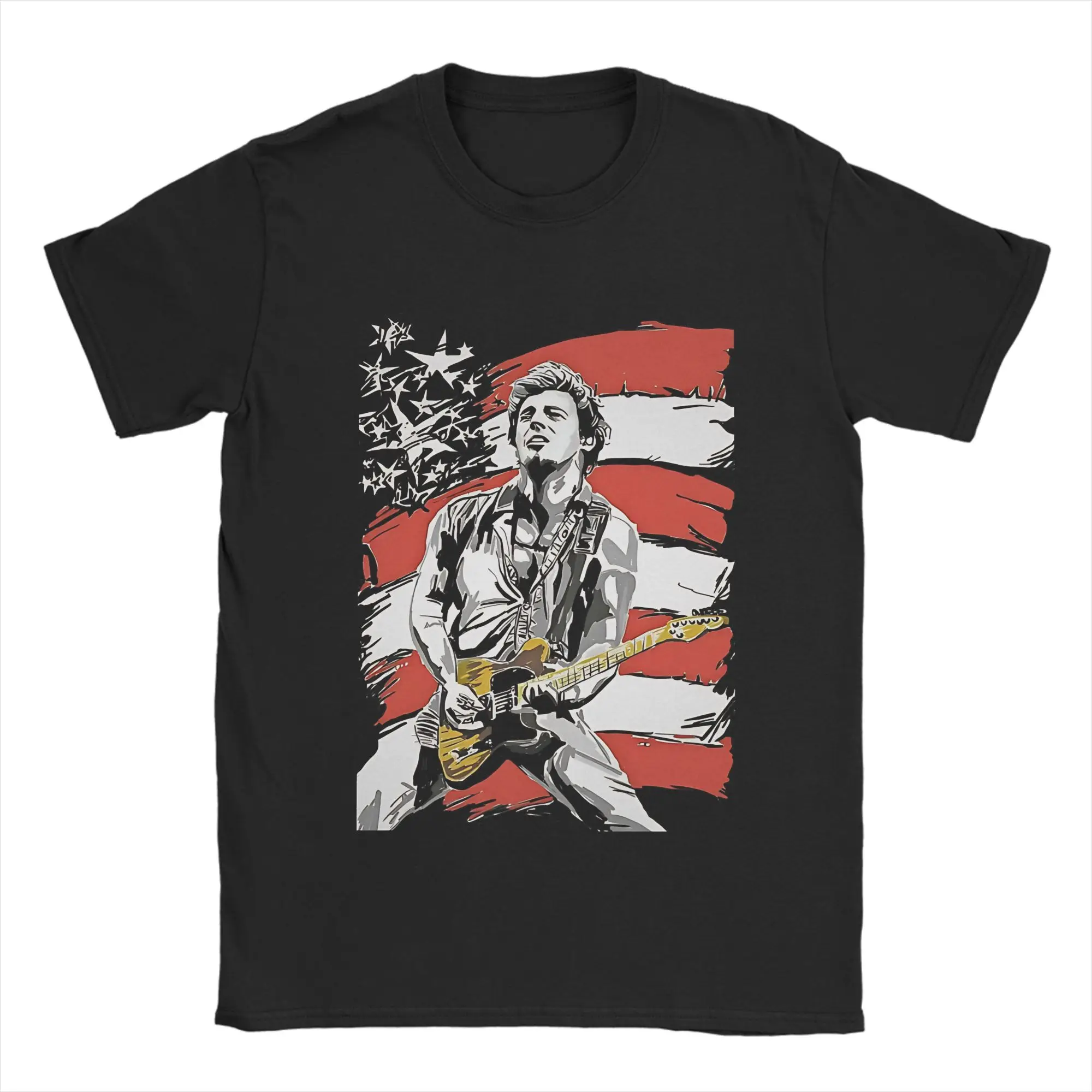 Oversized T Shirt Beach Bruce Trendy Cool T-Shirts Springsteen 100 Cotton Tshirt for Couple Awesome Hot Sale Short Sleeve Tees