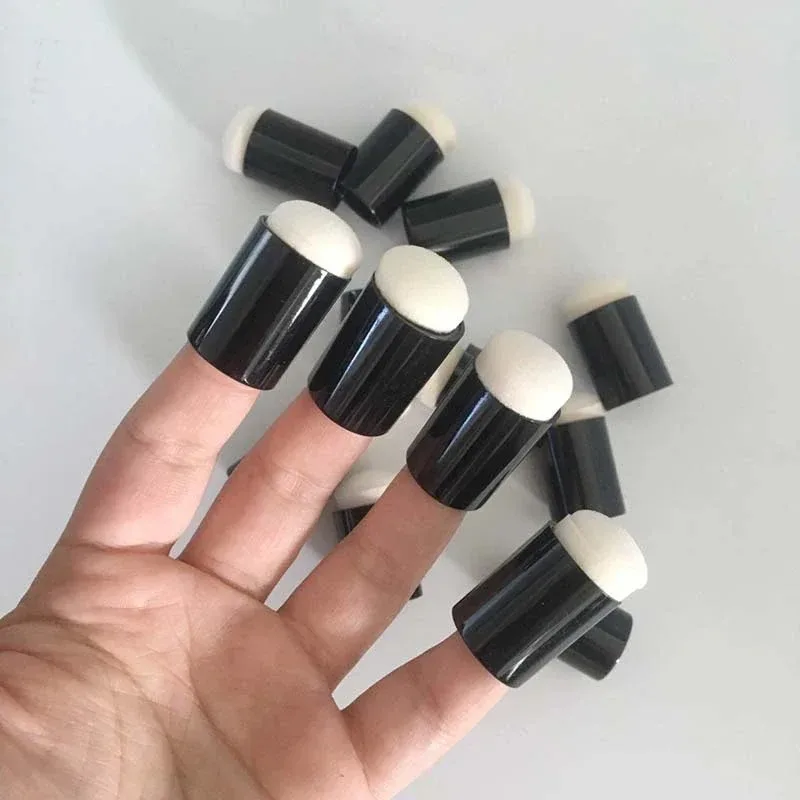 10 Stück Schwamm-Fingerlinge zum Ausmalen des Gesichts und Malwerkzeuge, DIY handgefertigte Malerei-Press-Fingerlinge für Kinder