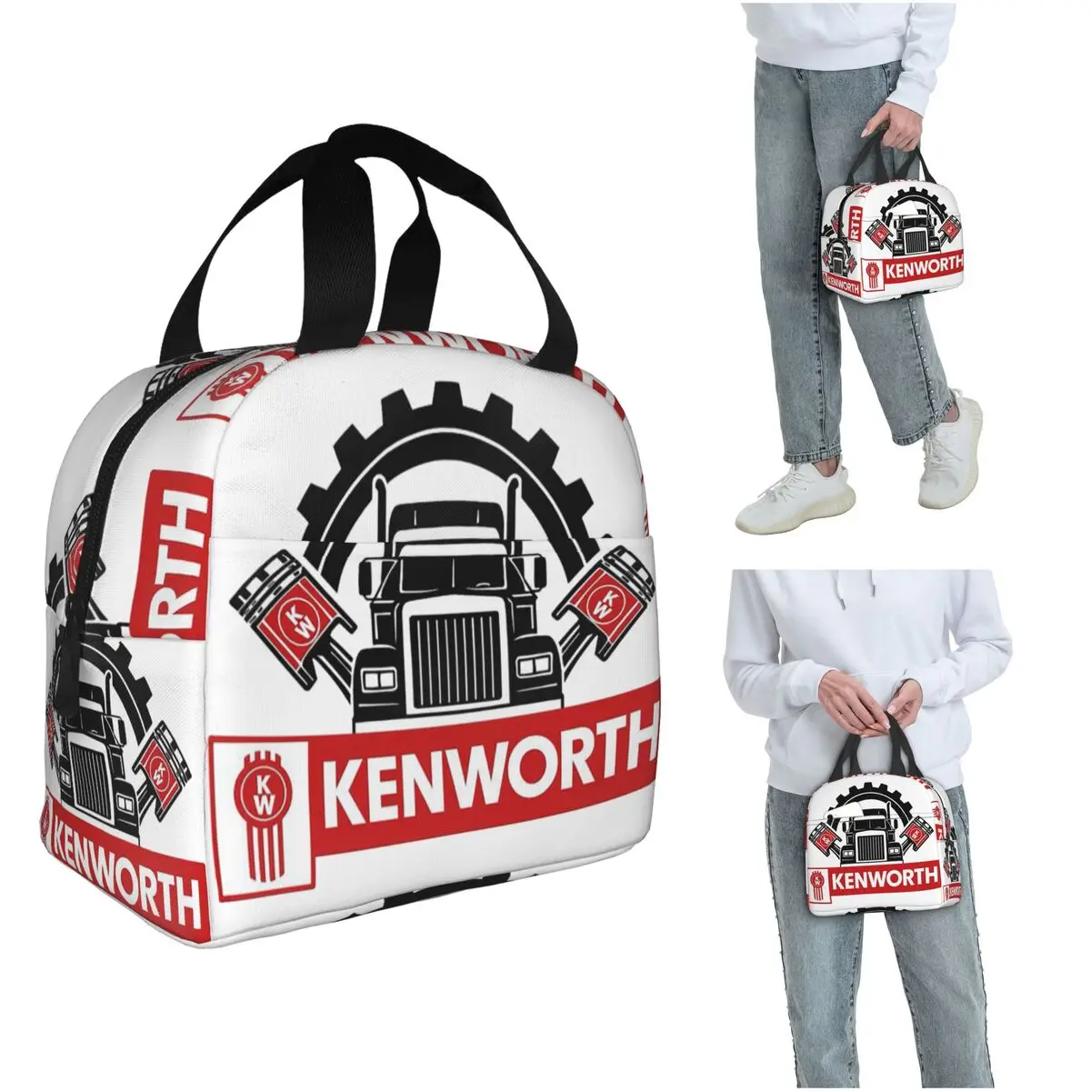 

Изолированная сумка для обеда с логотипом Kenworth для женщин и детей, портативные коробки для еды, термосумка для обеда