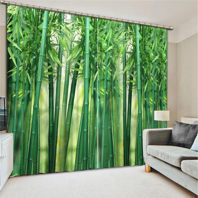 Photo 3d bamboo curtains Landscape Painting Natural Scenery Sunshade Curtain Bedroom Living Room Home Decoration Window Curtain