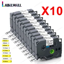 Labelwell 5/10PK Hse-231 Compatible pour Brother Hse-211 221 241 251 611 621 631 Tube Thermorétractable pour Brother P-Touch Label Maker