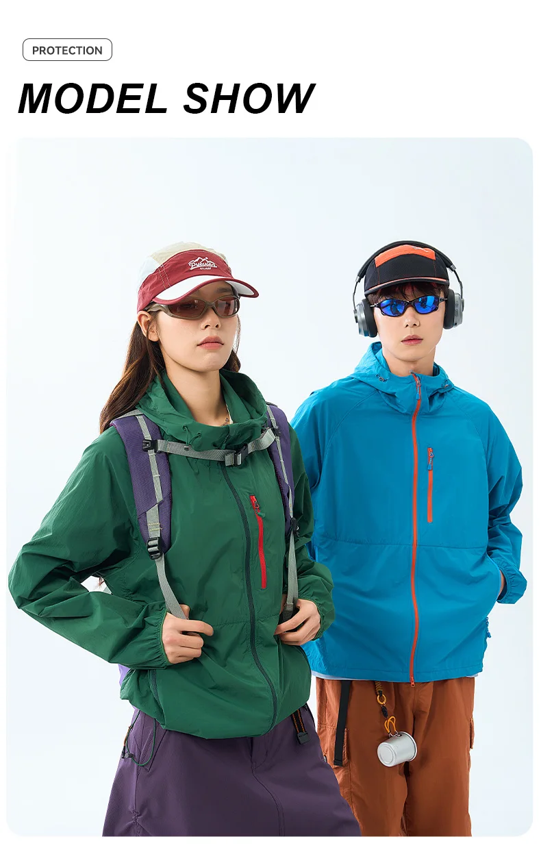 Lightweight Hooded Hiking Windbreaker Jacket for Trail Wear