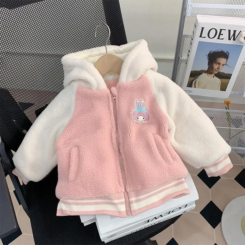 

Girly Heart My Melody Anime Kawaii Sanrio Long Sleeve Jacket Cute Cartoon Cotton Padded Coat Top Clothes Gifts Toys for Kids