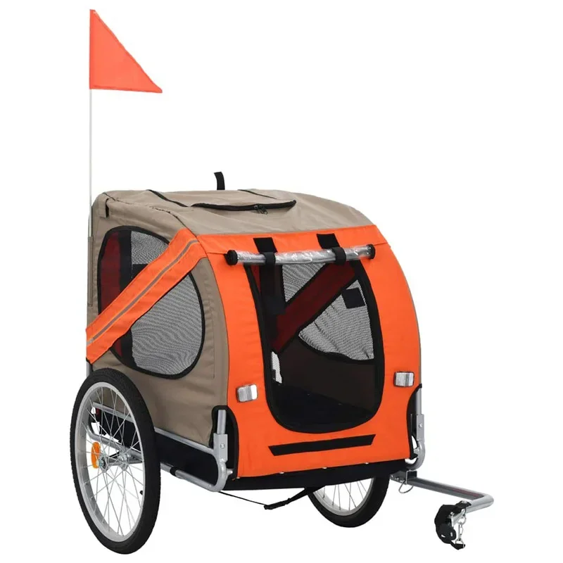 Large Pet Bicycle Trailer, Cat and Dog Outdoor Riding Travel Trailer, 600D Waterproof Fabric Can Be Folded for Easy Storage