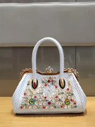 2024 New Light Luxury Handbag Women's Bag Fashion High-end Elegant Crossbody Shoulder Large Capacity Diamond Women's Bag