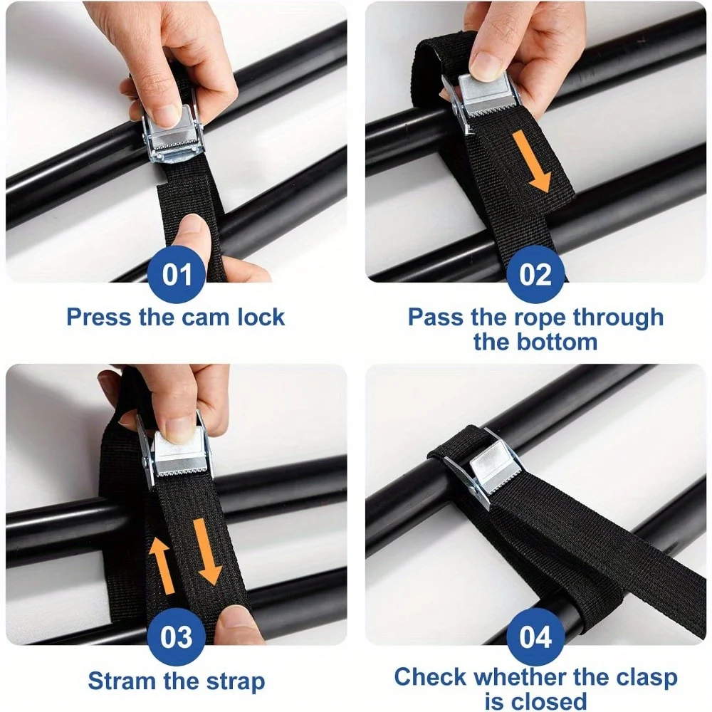 สายรัดแบบปลดเร็ว 5/10 เส้น ปรับระดับได้ ใช้สำหรับยึดและจัดการวัสดุ เหมาะสำหรับการขนส่งทางโลจิสติกส์