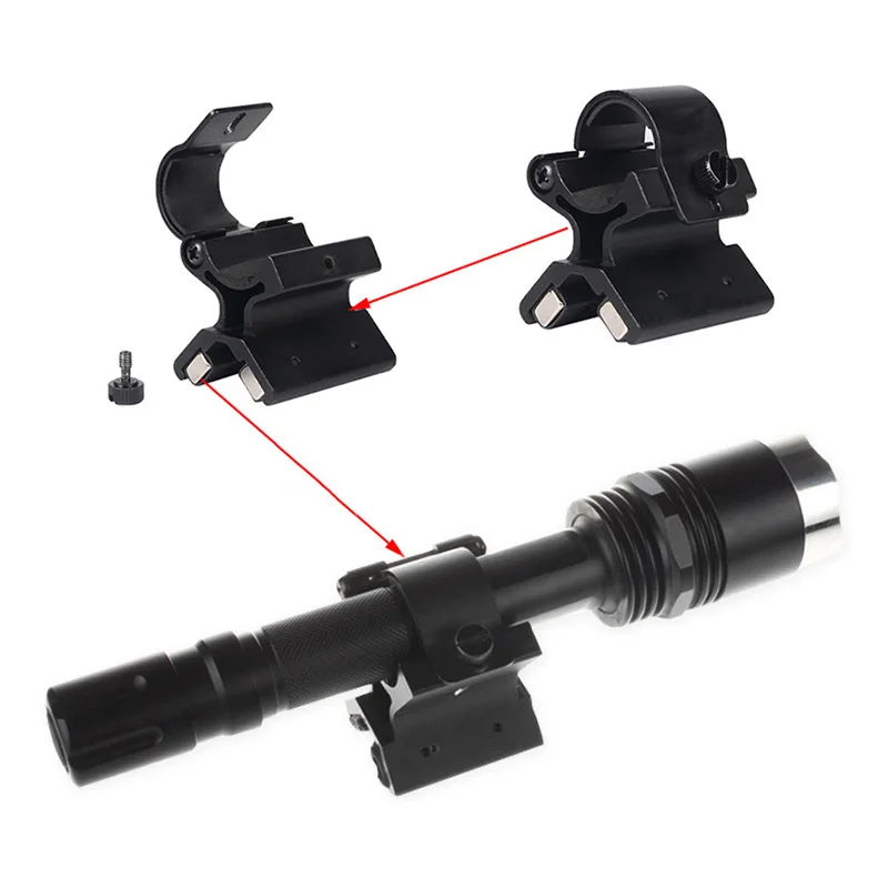 Magnetic Flashlight Clip Quick Release Bracket 20mm Picatinny Rail Strong Magnet Direct Suction Fixed Holder for Hunt Riflescope