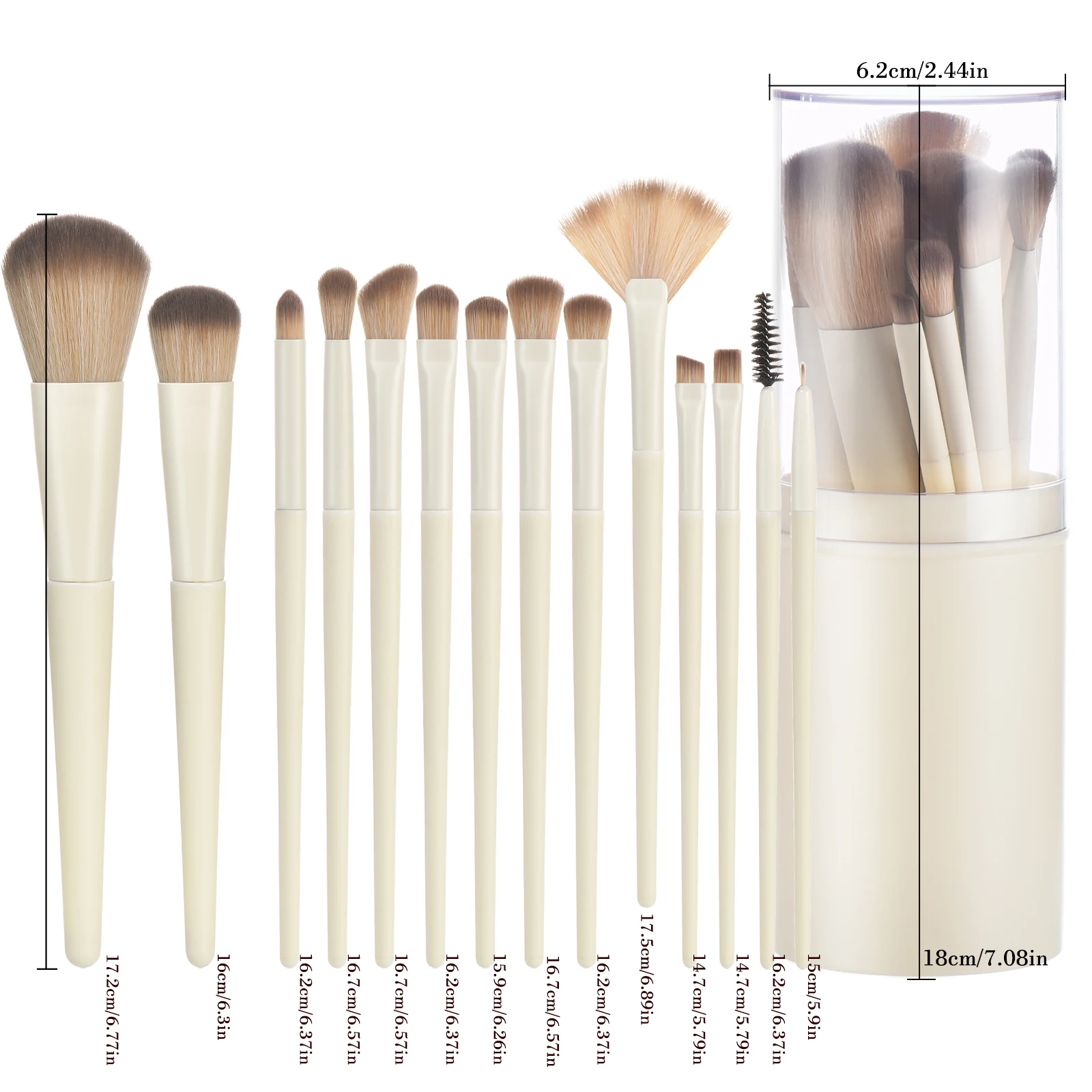 14pcs Makeup brushes with case  powder brush eye shadow brush makeup tool set A makeup tool combination suitable for beginners