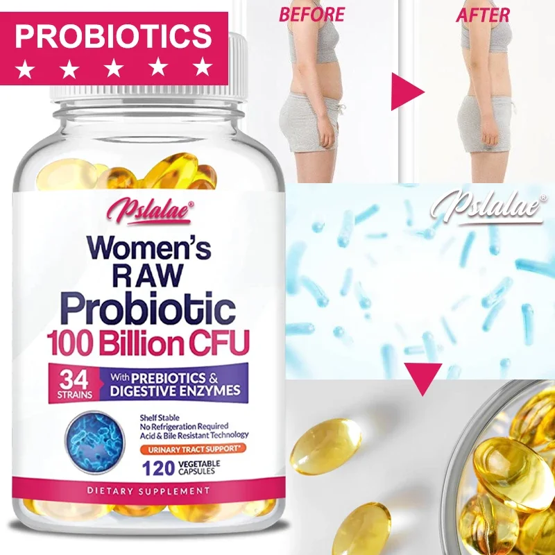 100 Billion Natural Organic Probiotics, Digestive Enzymes and UT Support To Support Immune Health and Promote Digestive Function