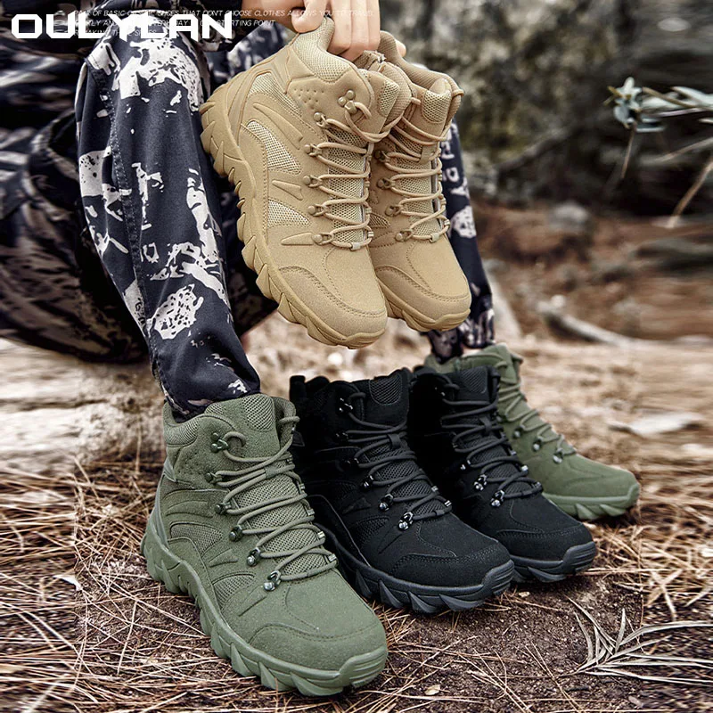 Desert  Autumn Men's Outdoor Camping  Mountaineering Camping Shoes Combat Men Military Tactical Boots Four Seasons Universal