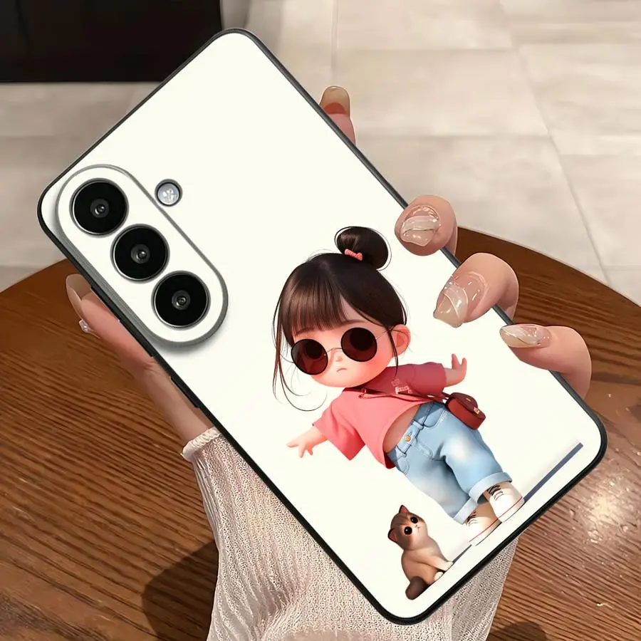 Funda Phone Cover Case for Samsung Galaxy S26 S23 S25 Ultra Note 20 Ultra 8 9 10 S21 FE S24 Plus S20 S10 S9 Cartoon Girl view 5