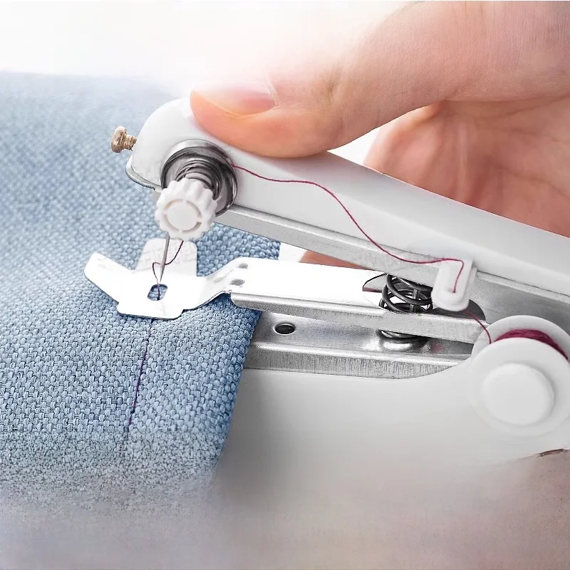 

Portable Handheld Sewing Machine Home Use Simple Manual Tailoring Device Compact Clothes Mending Tool ABEYINUOR Love Needle