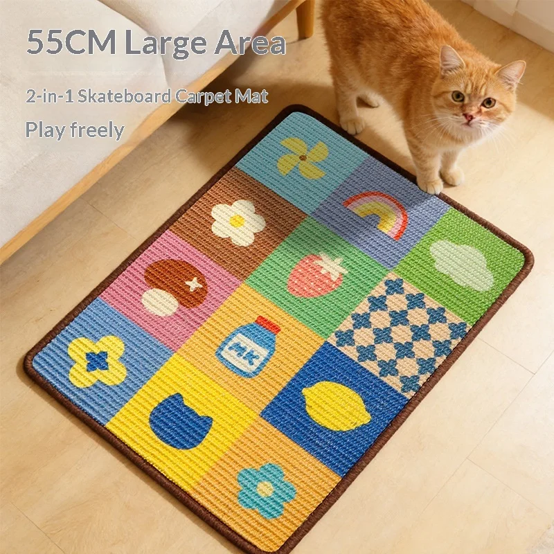 New Visible Vertical Sisal Cat Scratching Board, Wall Mounted Wear Resistant Non Shedding Cat Scratcher Mat Indoor Cat Entertain