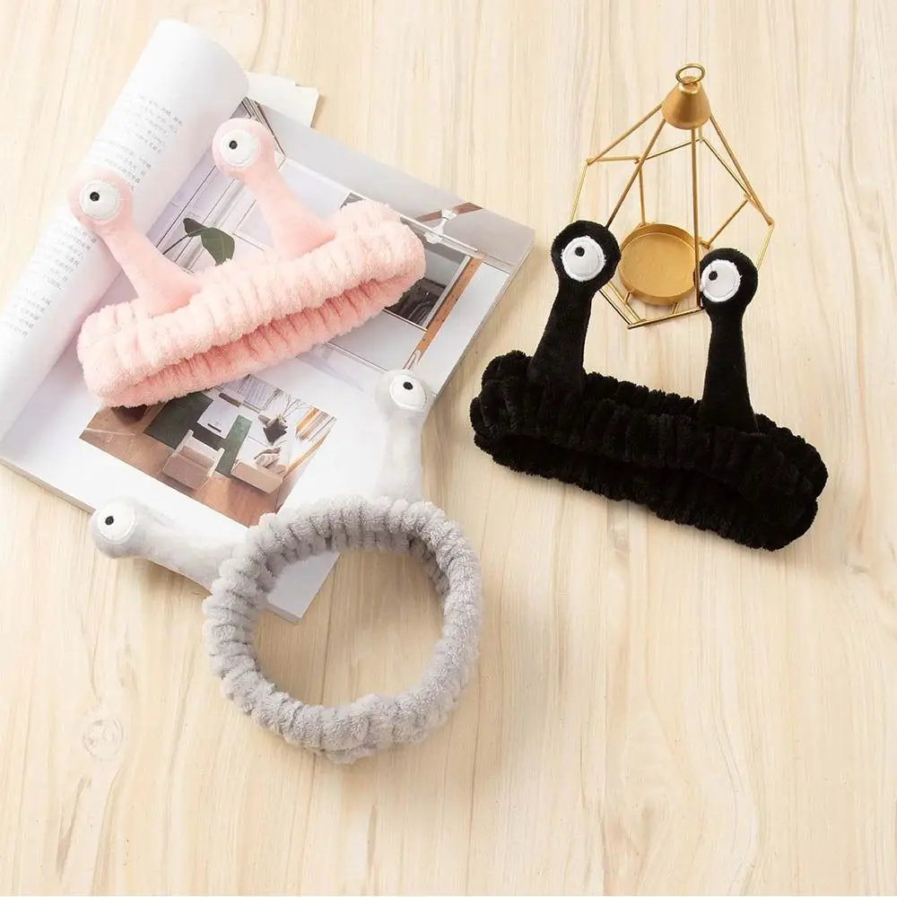 Hair Accessories Coral Fleece Cartoon Snail Headband Make up Skin Care Face Wash Hairband Elastic Hair Accessories Women Girl