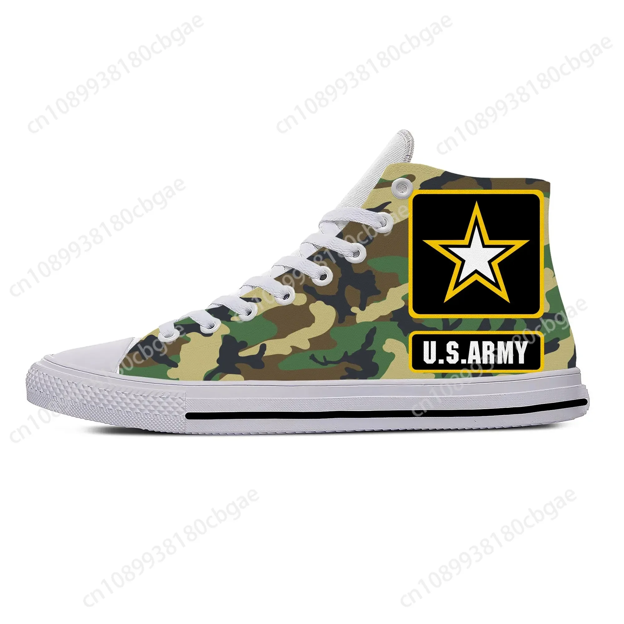 

US Army High Top Sneakers Mens Womens Teenager Casual Shoes Canvas Running Shoes 3D Printed Breathable Lightweight shoe