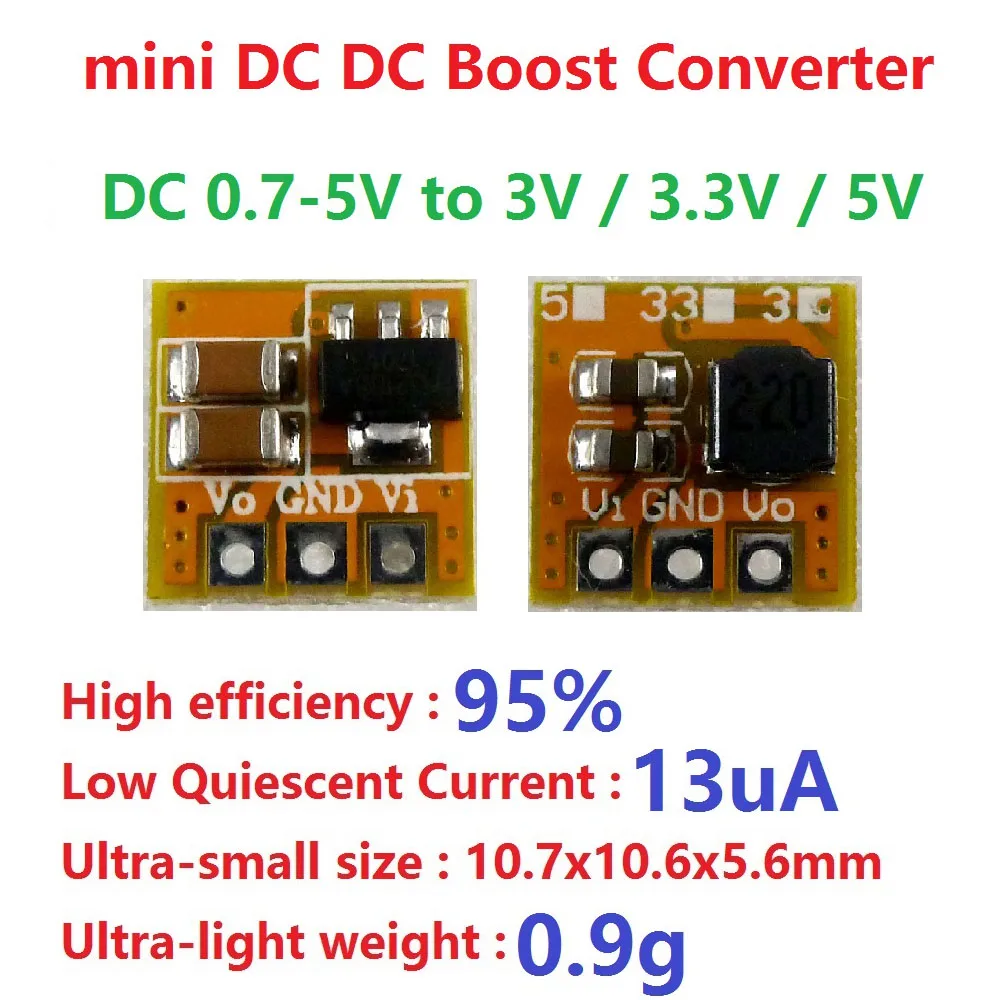 DC-DC wzmocnienie konwertera napięcie Step-up moduł DC 0.7-5V do DC 3V 3.3V 5V