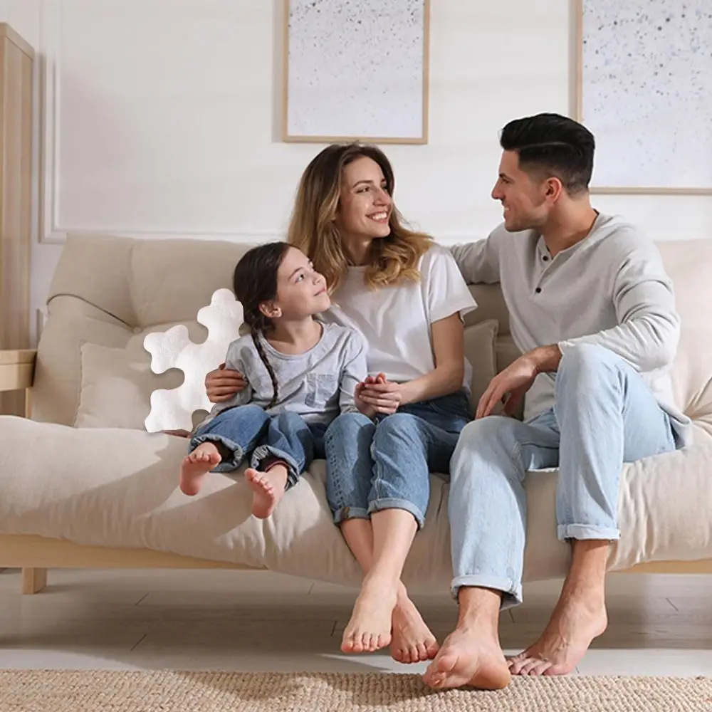 Morbido cuscino natalizio con fiocco di neve in cotone PP, comodo tocco, cuscino imbottito in peluche, 40/50 cm, cuscini con fiocco di neve bianco