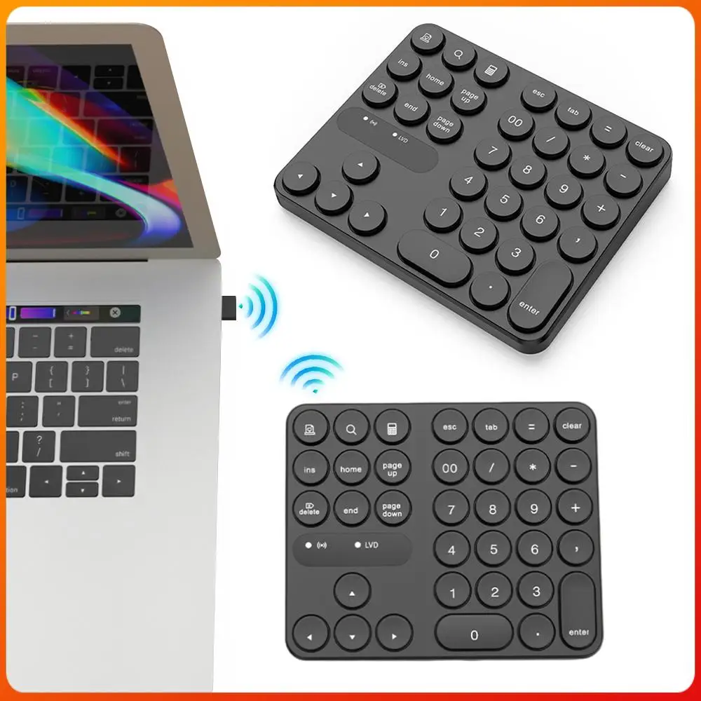 2.4G Wireless Mini Numeric Keypad 35 Keys Digital Keyboard Numpad Accounting Number Pad for Bank Accounting Teller
