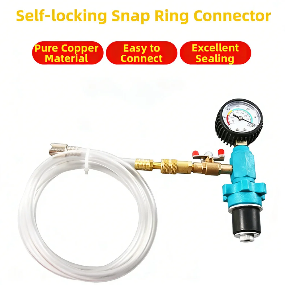 Coolant Vacuum Purge and Refill System with Metal Plastic Construction and Accurate Pressure Readings for Maintenance