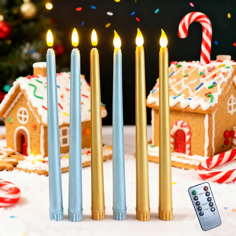 LED Flameless Taper Candles Lights with Remote, Battery Operated LED Candlestick Flameless Long Candle Lamp for Home Party Decor
