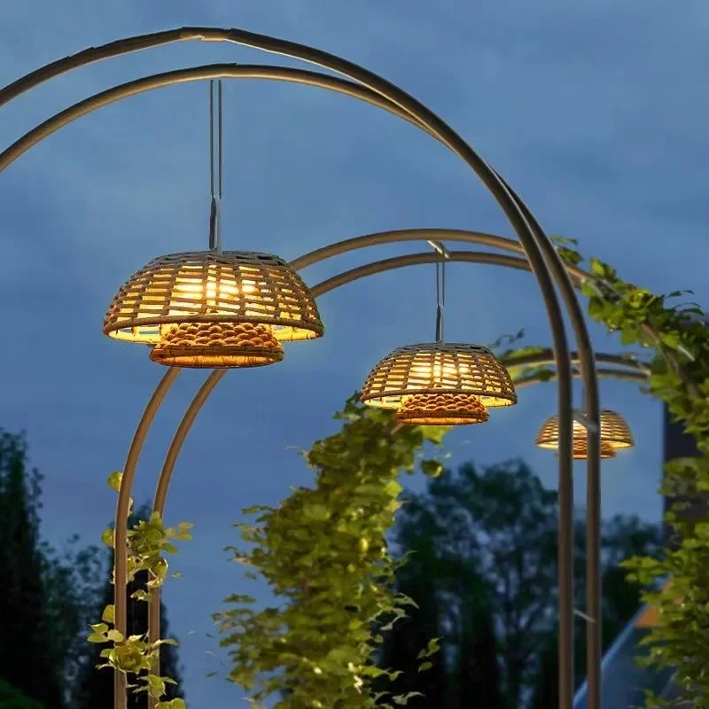 Solar Outdoor Pendant Light Waterproof Villa Courtyard & Garden Terrace Hanging Lamp Atmosphere Gazebo Landscape Lighting