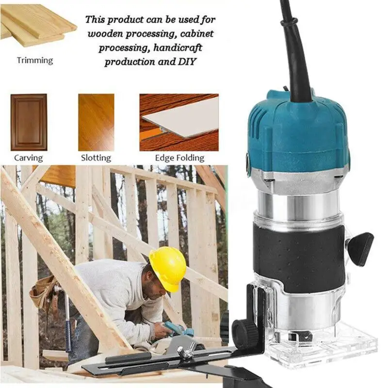 3000W Electric Wood Trimmer Wood Router Bit Set Woodworking Laminator Carpentry Engraver Slotting Trimming  Machine