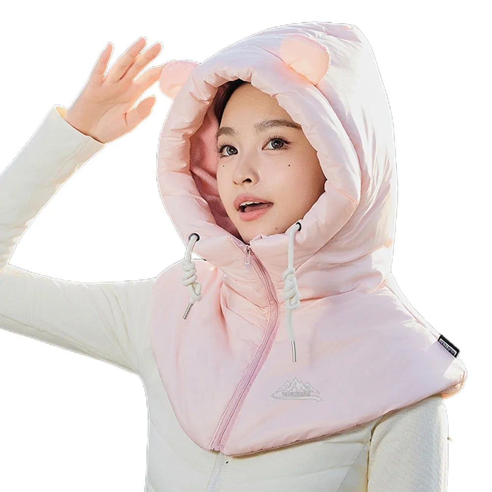 

Зимние пуховые шапки с капюшоном, сверхлегкий шарф на молнии, Балаклава, морозостойкая съемная крышка на шею, водолазка, искусственный воротник, унисекс