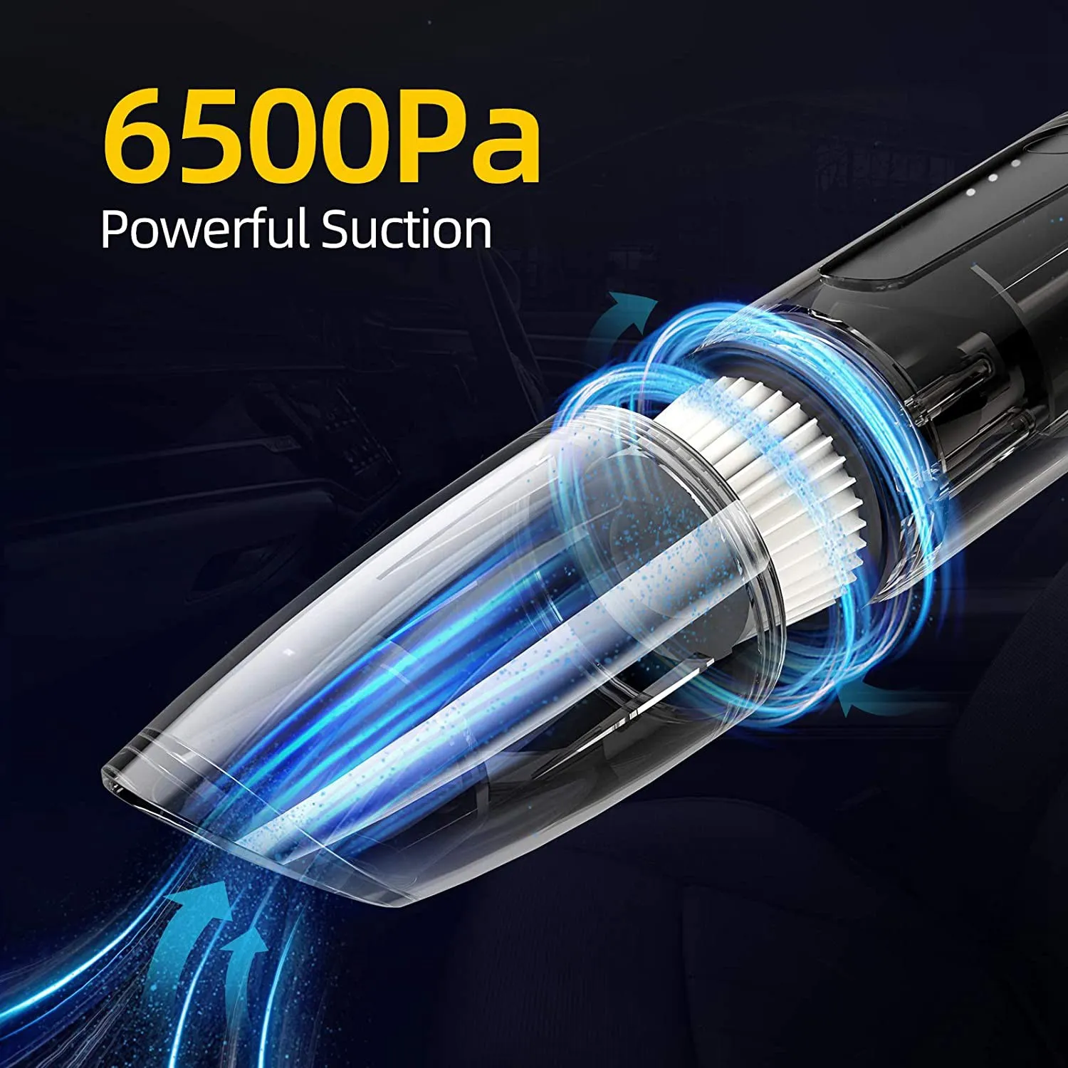 Cordless Car Vacuum Cleaner 6500Pa Rechargeable Portable Handheld Cordless Auto Vacuum Cleaner for Cars Home