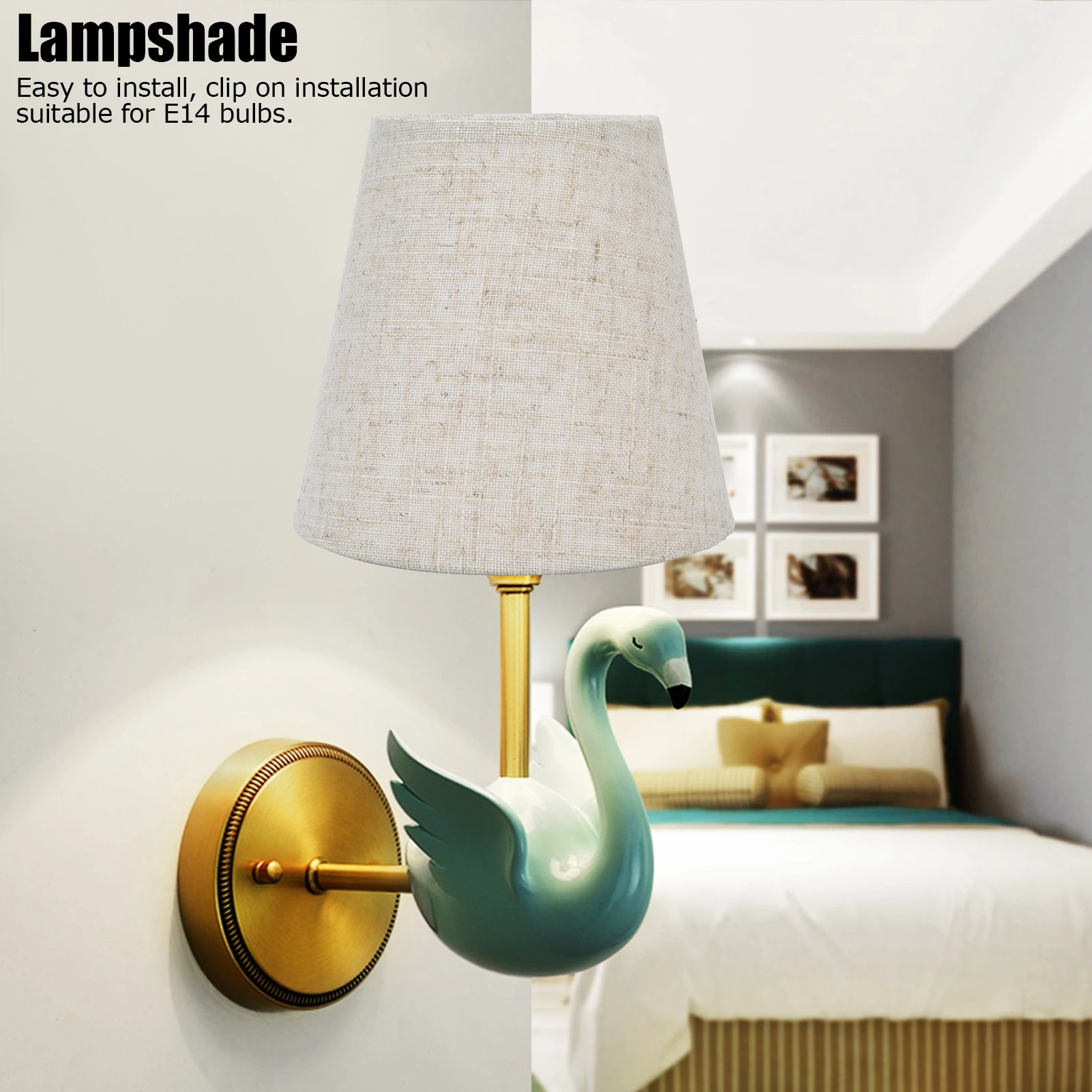 

Lampshade Clip On Lamp Shade Table Lamp Shade Cover Fabric Clip On Lampshade for E14 Screw Candlestick Lamp Chandelier
