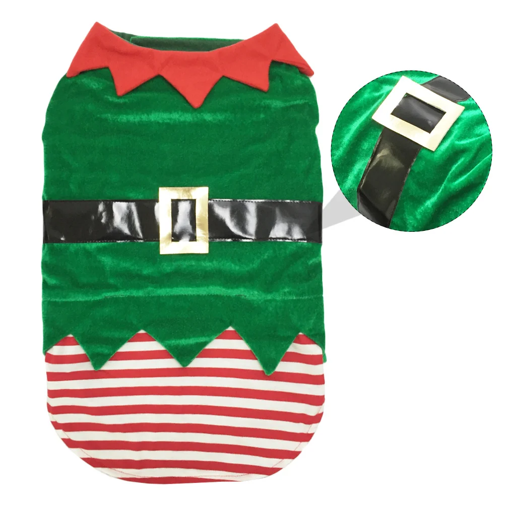 

Dog Christmas Costume Elf Design Pet Party Outfit Soft Breathable Wearable For Dogs Cats Festival Holiday Celebration