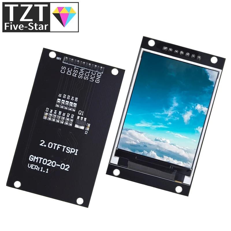 2.0 inch TFT Display OLED LCD Drive IC ST7789V 240RGBx320 Dot-Matrix SPI Interface for Arduio Full Color LCD Display Module