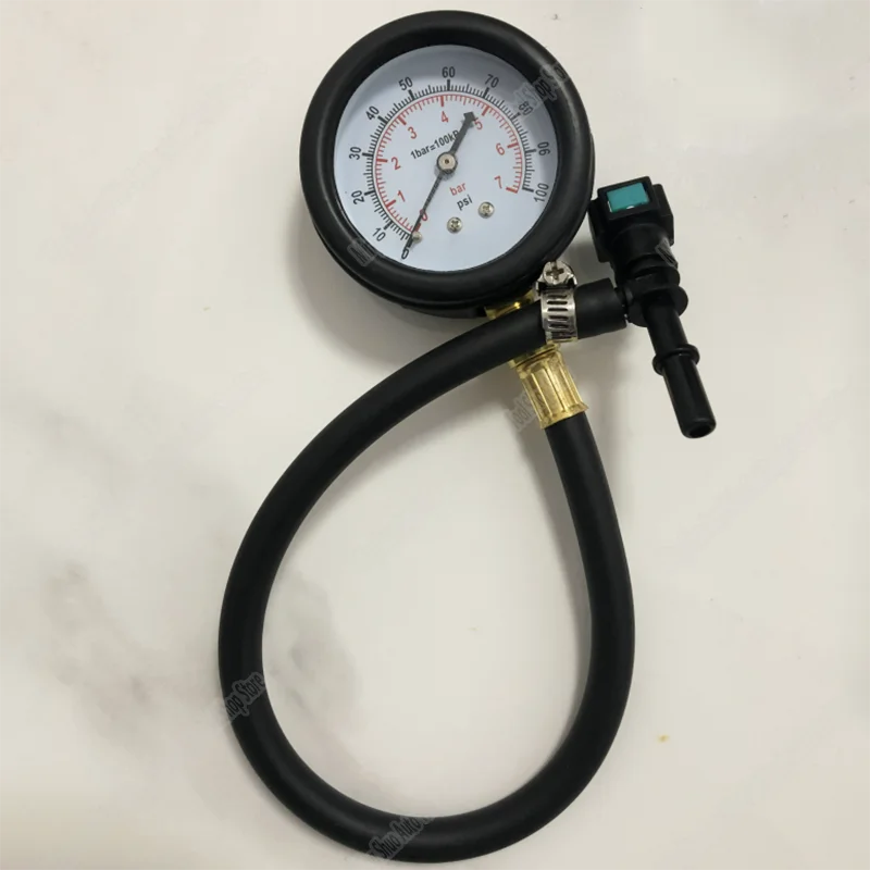 Fuel Pressure Test Kit - Fuel Pressure Gauge - 0-100PSI Fuel Injection Pump Pressure Tester Gauge Kit for Car, Motorcycle