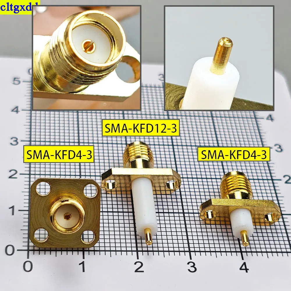 Cltgxdd 1-5piece SMA-KFD4-3 SMA-KFD12-3 SMA-KFD4-3 2/4 hole flange square connector external thread internal hole female adapter