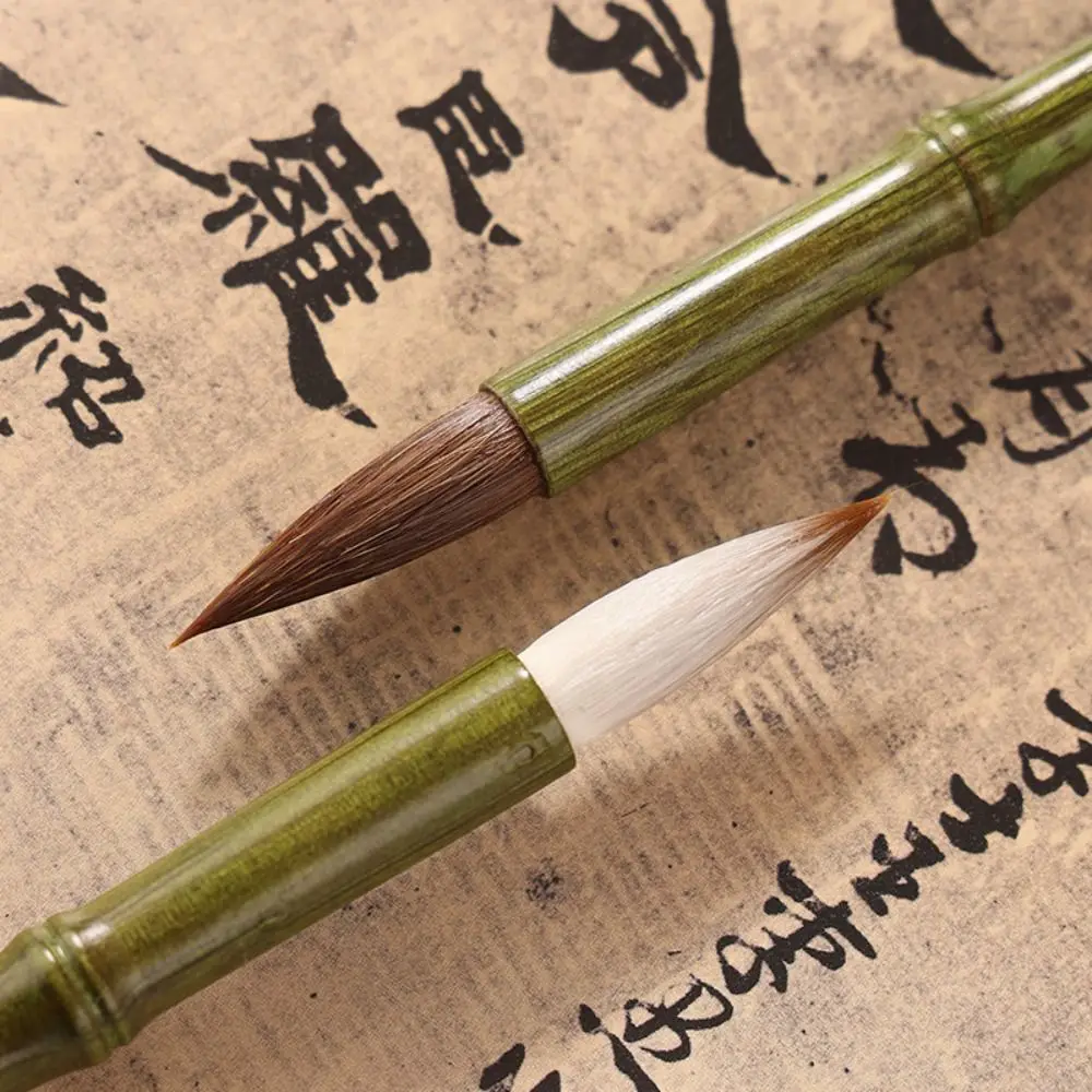 Ancient Oil Watercolor Chinese Calligraphy Brush Wolf Hair Wood Scriptures Writing Brush Oil Painting Art Paint Brush Artist
