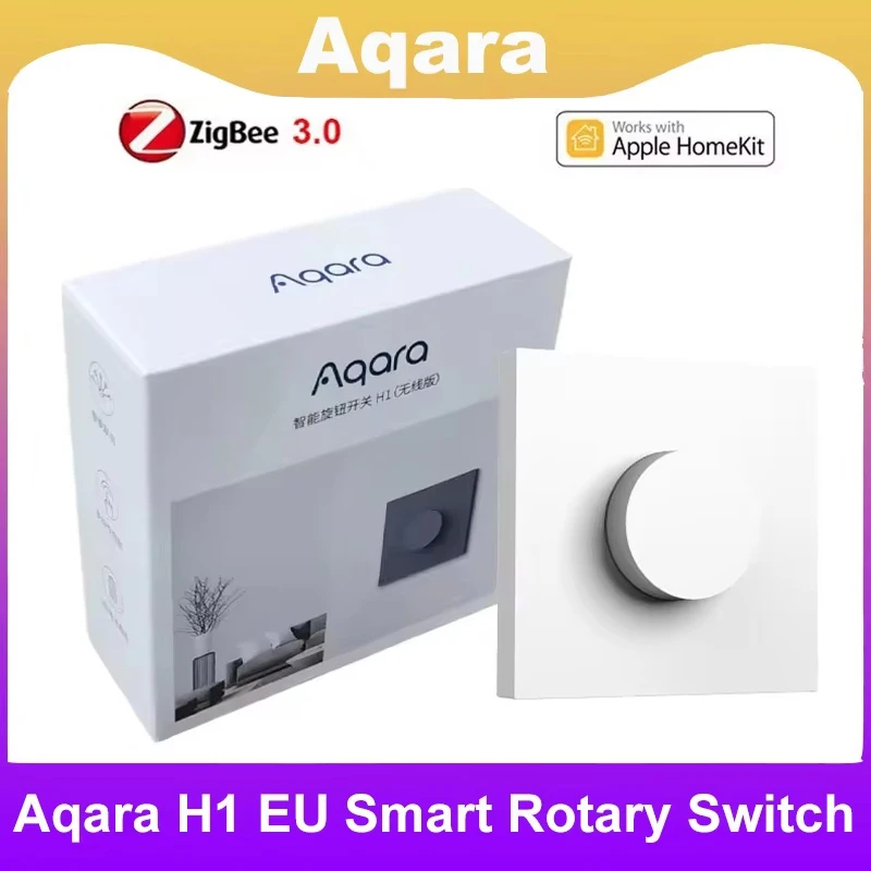 Aqara h1 interruptor dimmer inteligente zigbee3.0 interruptor rotativo sem fio controle remoto casa inteligente lâmpada cortina de luz trabalho com app homekit