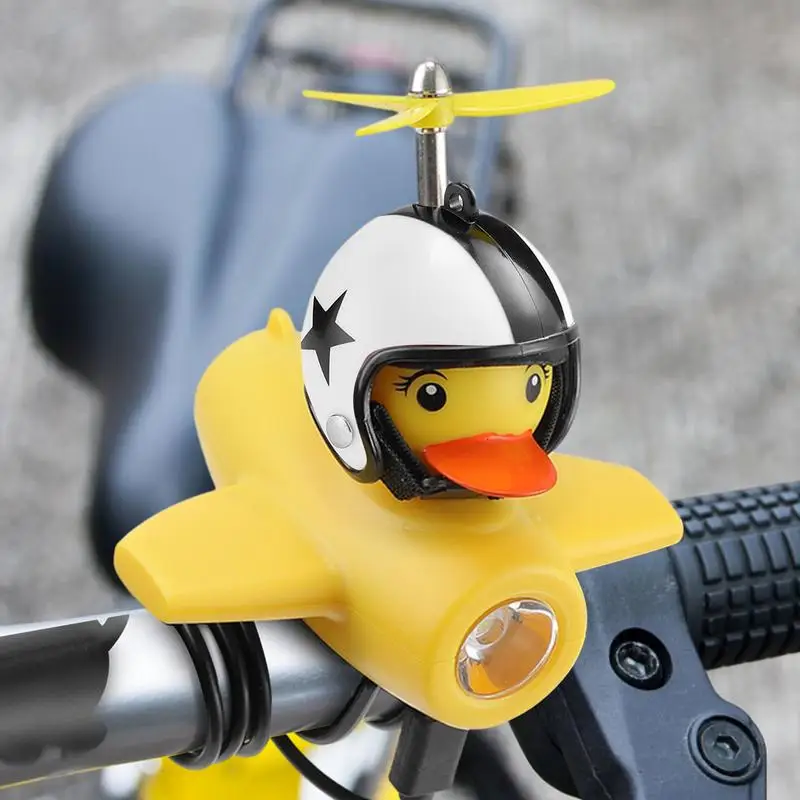 Cute Duck Front Lights para bicicleta, bike chifre, sino, cauda, guidão, lâmpada principal, Flash, crianças, criança, ciclismo Rubber, sirene de aviso