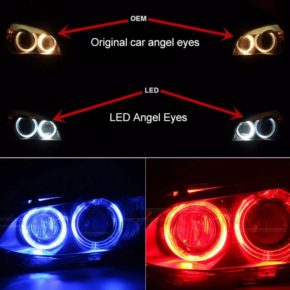 2Pcs LED Angel Eyes Marker Light Bulbs Error Free Car Lamps for BMW E39 E53 E60 E61 E63 E64 E65 E66 E87 525i 530i Xi 545i M5