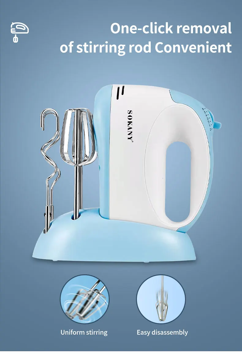 Sokany Electric Whisk  Fully Automatic Small Cream Whisk Hand Hand Mixer Baking Batter and Flour Whisk sk-6625