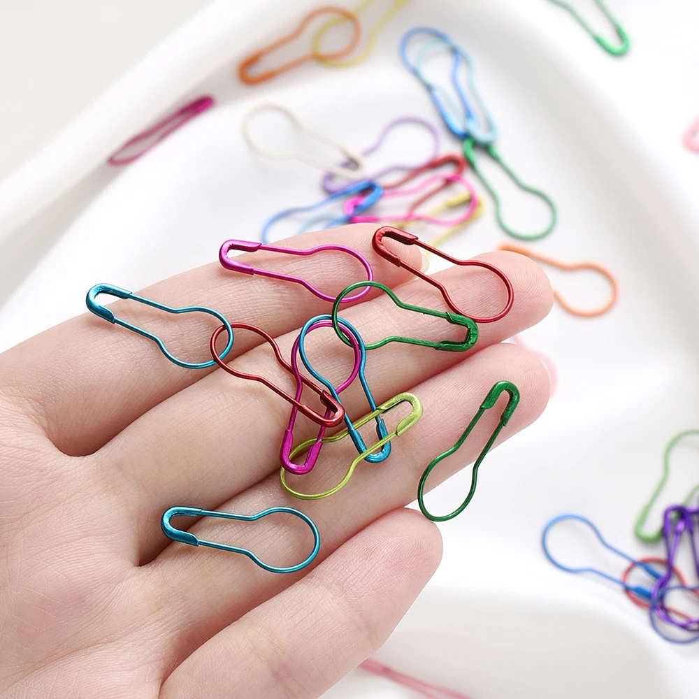 50/100 teile/los Bunte Kürbis Form Sicherheitsnadeln Büroklammer DIY Nähen Werkzeuge Metall Nadeln Große Sicherheitsnadel Brosche Zubehör – Detail 5