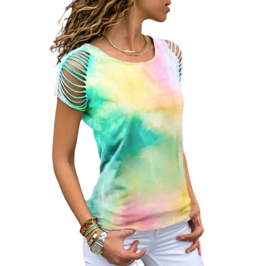 2023년 여름 여성 타이다이 오프숄더 블라우스 신상품 스트레이트 컷 얇은 원단 화학 섬유 혼방