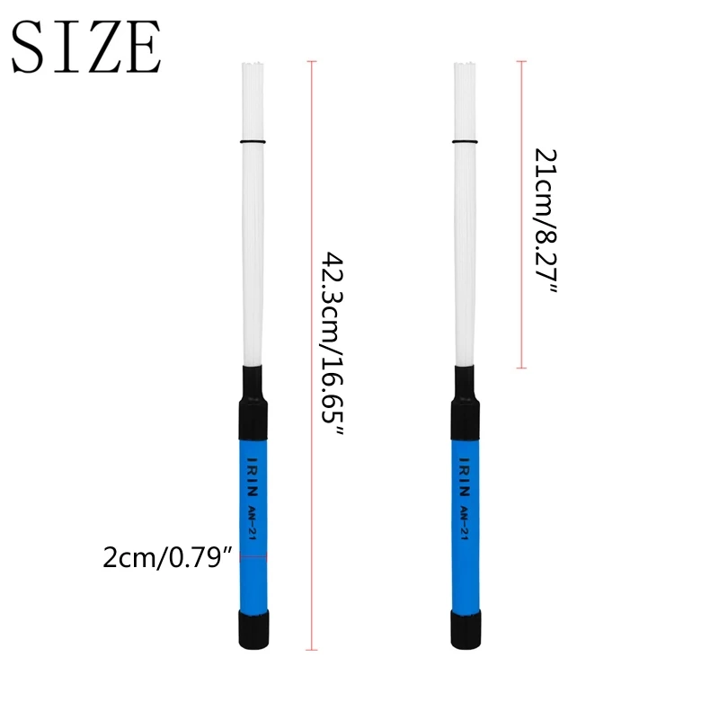 2Pcs Drum Wire Brushes Drum Sticks Brushes Percussion Drum Brush for Jazzes Acoustic Drummer Playing Music Lovers