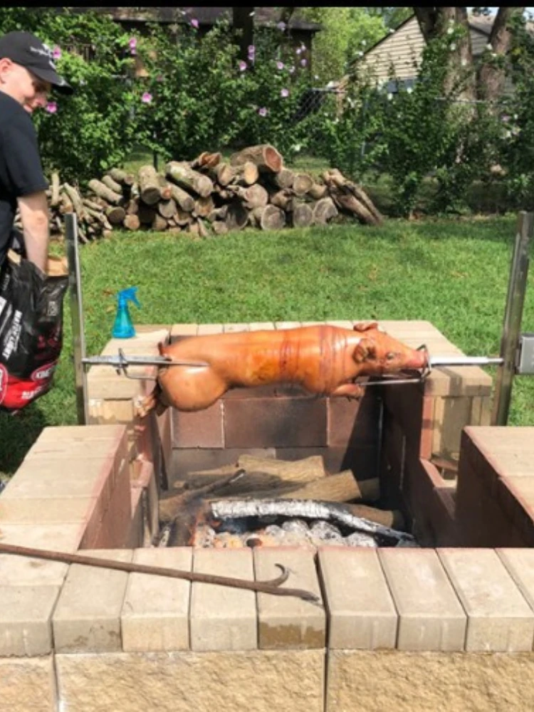 Support de barbecue électrique 220V/110V, rôtissoire, gril, chèvre, cochon, poulet, acier inoxydable, rotatif entièrement automatique